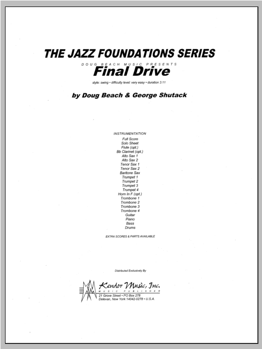 Final Drive - Full Score (Jazz Ensemble) von Beach, Shutack