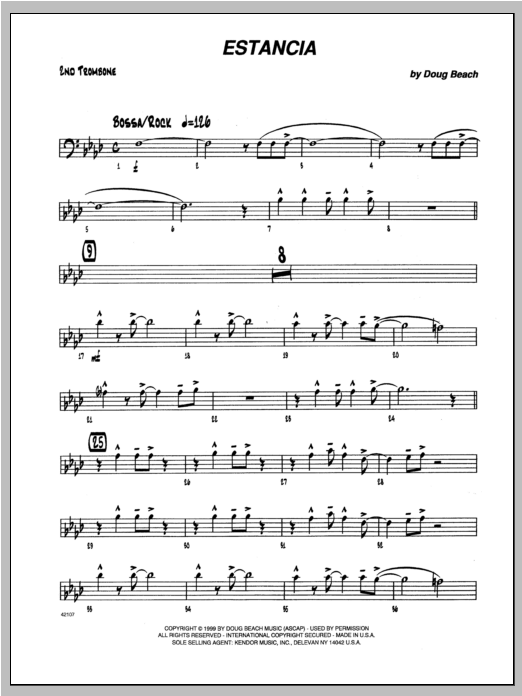 Estancia - Trombone 2 (Jazz Ensemble) von Beach
