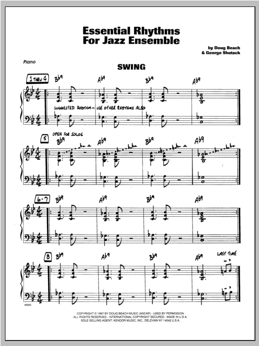 Essential Rhythms For Jazz Ensemble - Piano (Jazz Ensemble) von Beach, Shutack