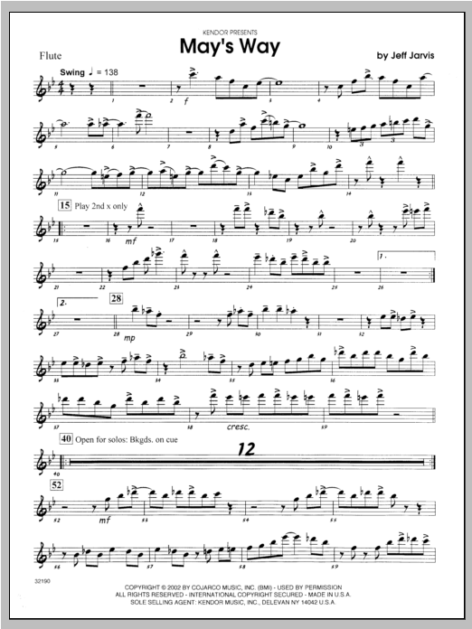 May's Way - Flute (Jazz Ensemble) von Jarvis