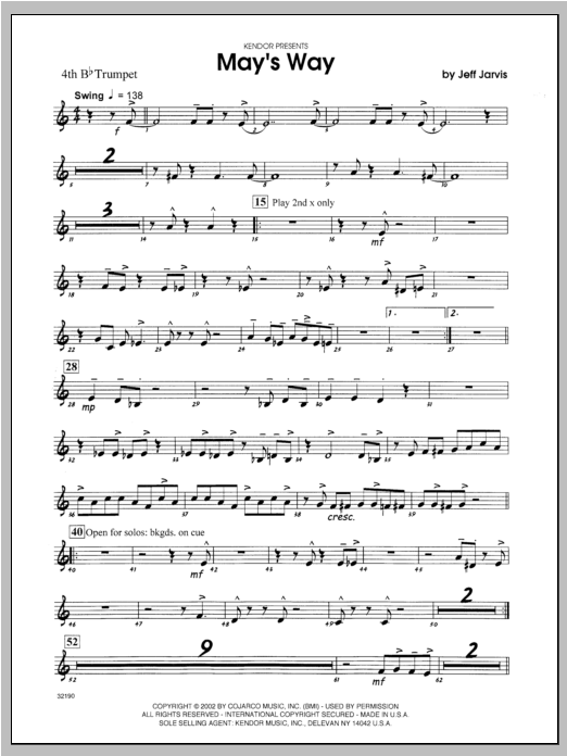 May's Way - Trumpet 4 (Jazz Ensemble) von Jarvis