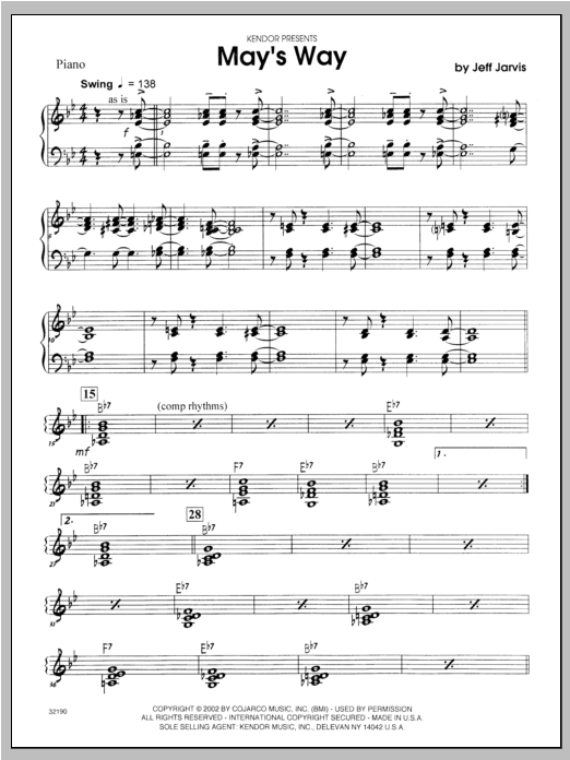 May's Way - Piano (Jazz Ensemble) von Jarvis