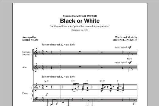 Black Or White (arr. Kirby Shaw) (SSA Choir) von Michael Jackson