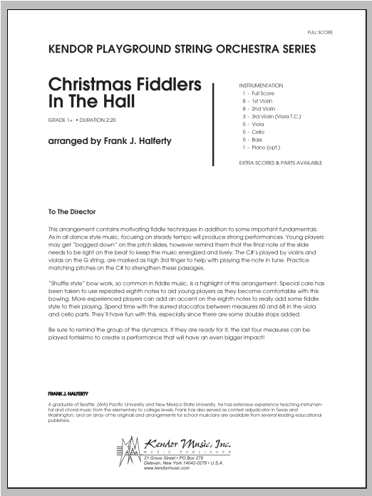Christmas Fiddlers In The Hall - Full Score (Orchestra) von Halferty