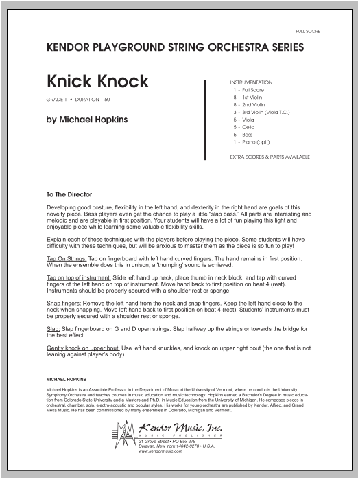 Knick Knock - Full Score (Orchestra) von Hopkins