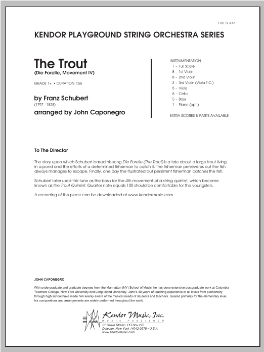 Trout, The (Die Forelle, Movement IV) - Full Score (Orchestra) von Caponegro