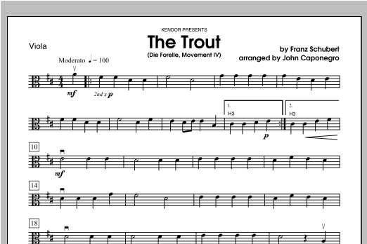 Trout, The (Die Forelle, Movement IV) - Viola (Orchestra) von Caponegro