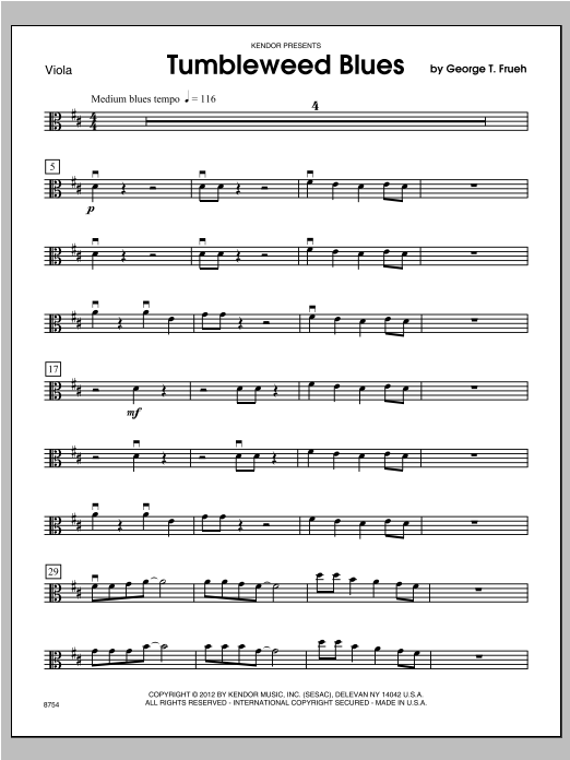 Tumbleweed Blues - Viola (Orchestra) von Frueh