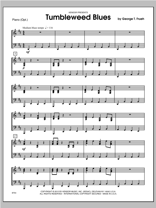 Tumbleweed Blues - Piano (Orchestra) von Frueh