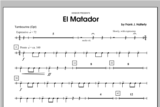 El Matador - Percussion 2 (Orchestra) von Halferty