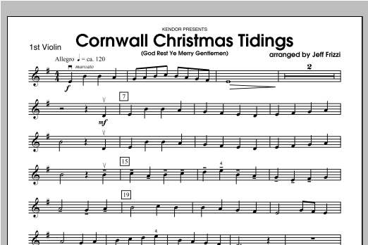 Cornwall Christmas Tidings (God Rest Ye Merry Gentlemen) - Violin 1 (Orchestra) von Frizzi