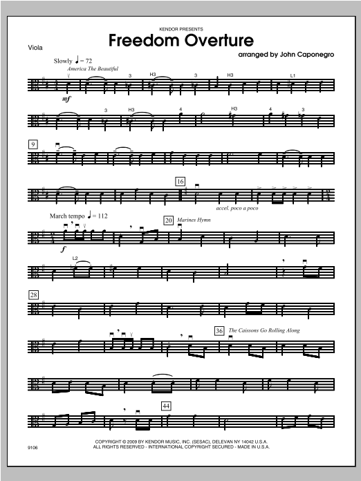 Freedom Overture - Viola (Orchestra) von Caponegro