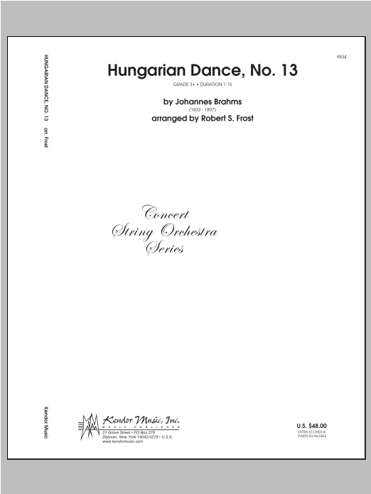 Hungarian Dance, No. 13 - Full Score (Orchestra) von Frost