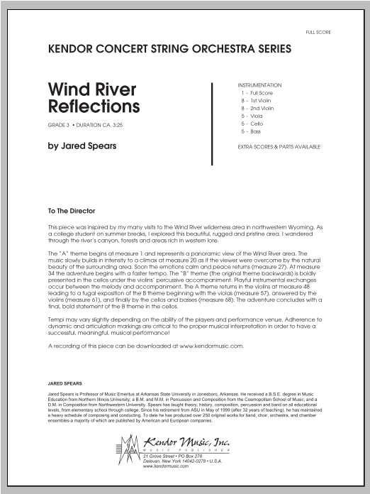 Wind River Reflections - Full Score (Orchestra) von Jared Spears