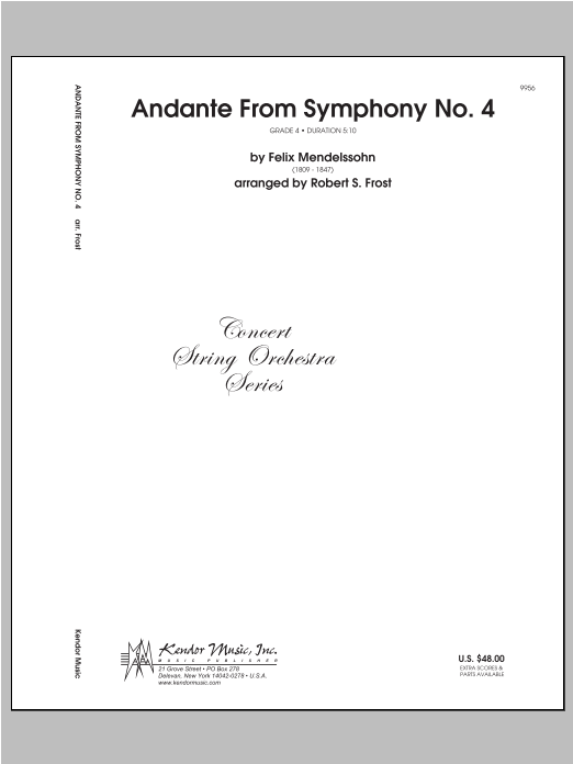 Andante From Symphony No. 4 - Full Score (Orchestra) von Frost