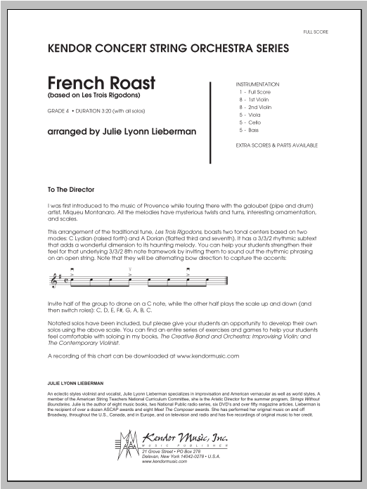 French Roast - Full Score (Orchestra) von Julie Lyonn Lieberman