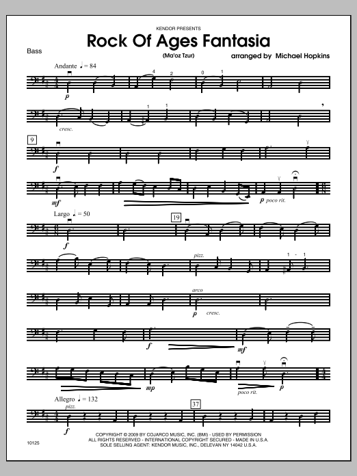 Rock Of Ages Fantasia (Ma'oz Tzur) - Bass (Orchestra) von Michael Hopkins