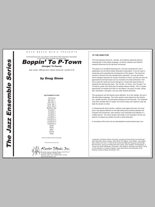 Boppin' To P-Town (Swingin' To Peoria) - Full Score (Jazz Ensemble) von Stone