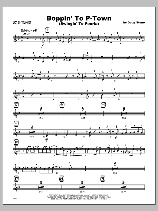 Boppin' To P-Town (Swingin' To Peoria) - Trumpet 3 (Jazz Ensemble) von Stone