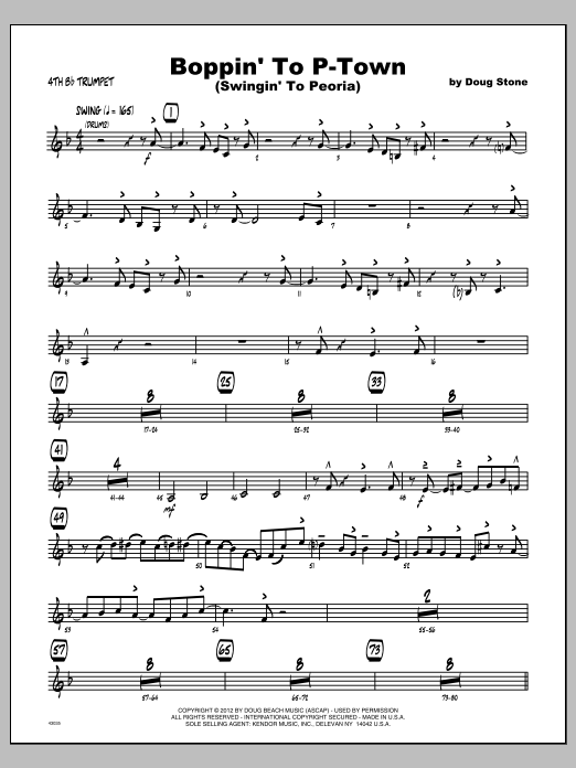 Boppin' To P-Town (Swingin' To Peoria) - Trumpet 4 (Jazz Ensemble) von Stone