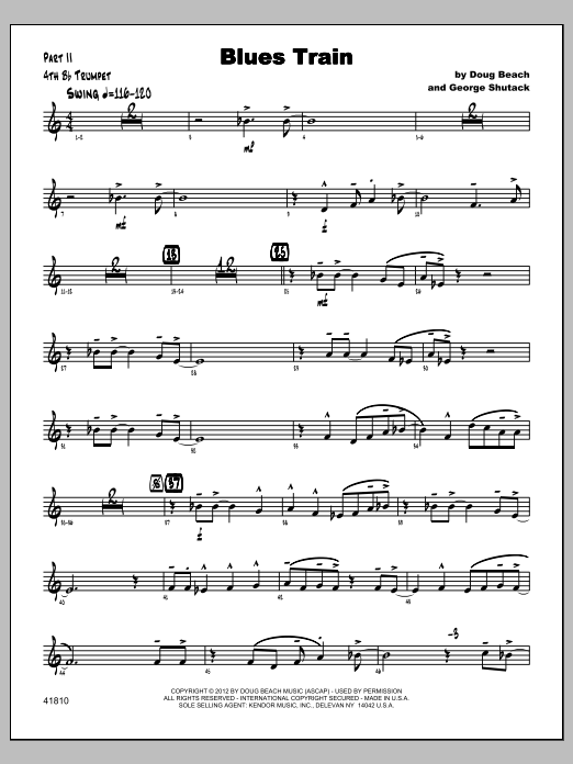 Blues Train - Trumpet 4 (Jazz Ensemble) von Beach, Shutack
