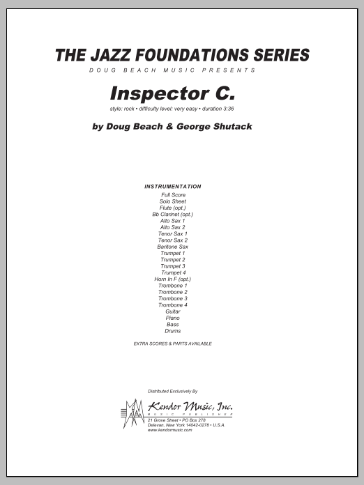 Inspector C. - Full Score (Jazz Ensemble) von Beach, Shutack