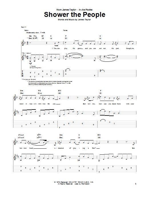 Shower The People (Guitar Tab) von James Taylor