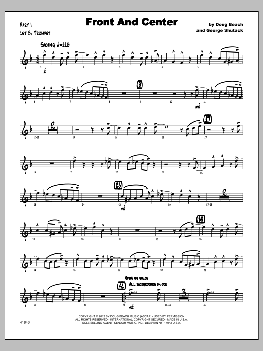 Front And Center - Trumpet 1 (Jazz Ensemble) von Beach, Shutack