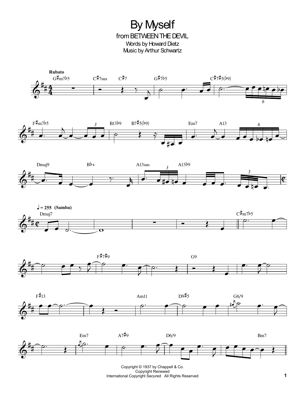 By Myself (Clarinet Transcription) von Buddy DeFranco