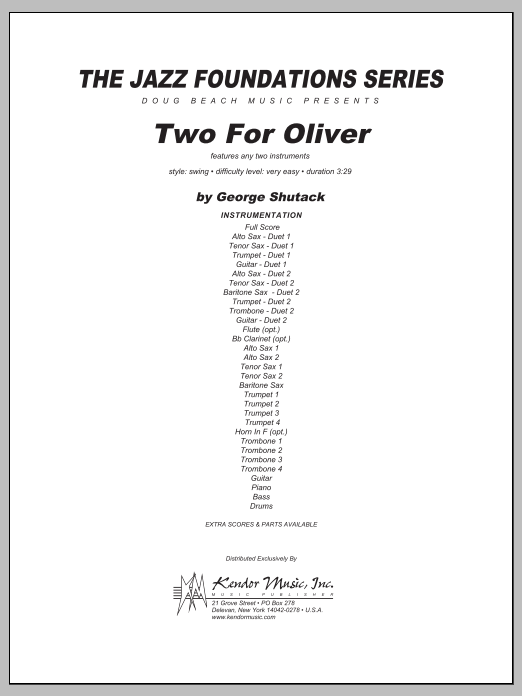 Two For Oliver - Full Score (Jazz Ensemble) von Shutack