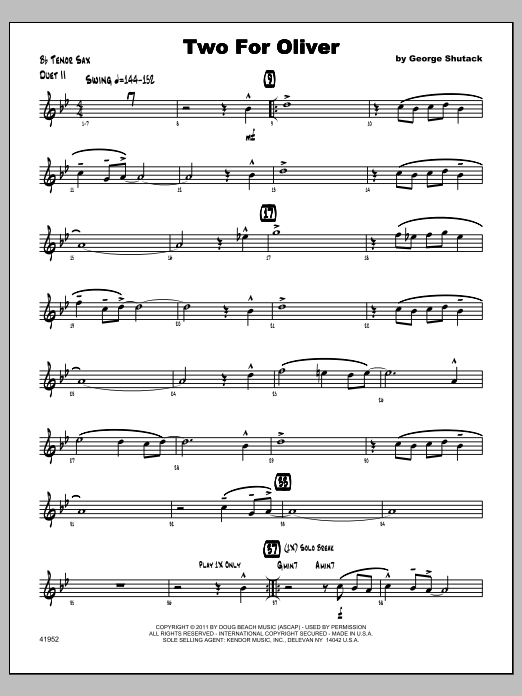 Two For Oliver - Featured Part (Jazz Ensemble) von Shutack