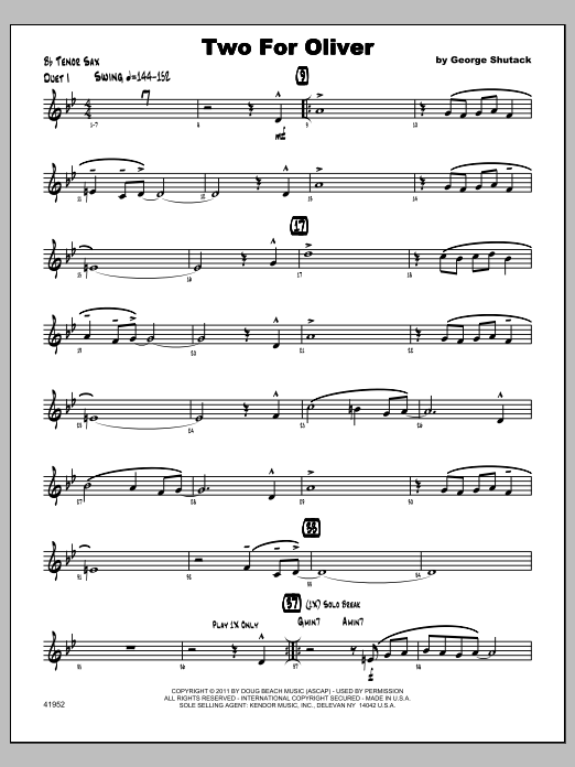 Two For Oliver - Featured Part (Jazz Ensemble) von Shutack