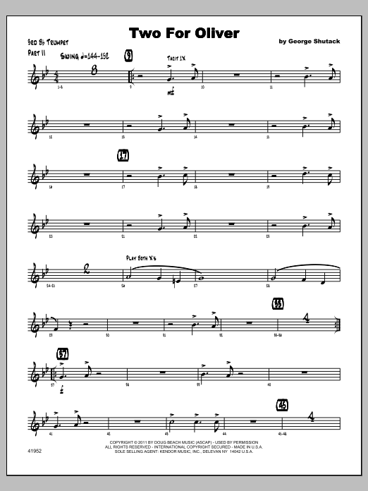 Two For Oliver - Trumpet 3 (Jazz Ensemble) von Shutack