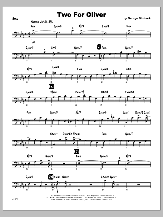 Two For Oliver - Bass (Jazz Ensemble) von Shutack