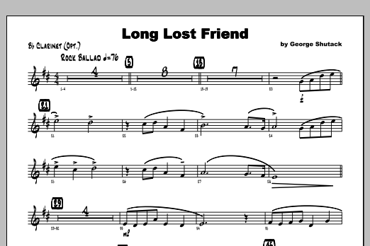 Long Lost Friend - Clarinet (Jazz Ensemble) von Shutack