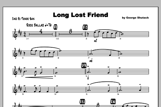 Long Lost Friend - Tenor Sax 2 (Jazz Ensemble) von Shutack