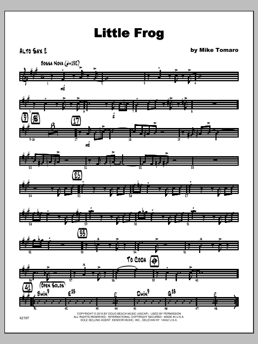 Little Frog - Alto Sax 2 (Jazz Ensemble) von Tomaro