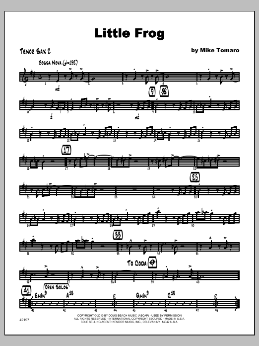 Little Frog - Tenor Sax 2 (Jazz Ensemble) von Tomaro