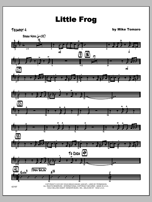 Little Frog - Trumpet 4 (Jazz Ensemble) von Tomaro