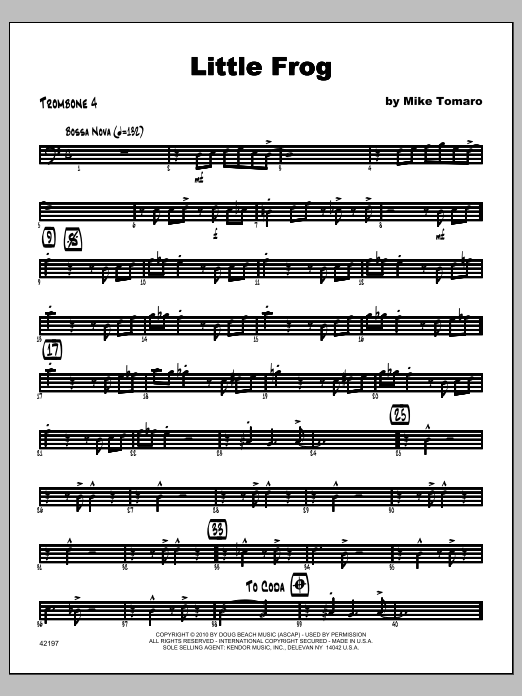 Little Frog - Trombone 4 (Jazz Ensemble) von Tomaro