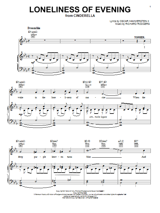 Loneliness Of Evening (from Cinderella) (Piano, Vocal & Guitar Chords (Right-Hand Melody)) von Rodgers & Hammerstein