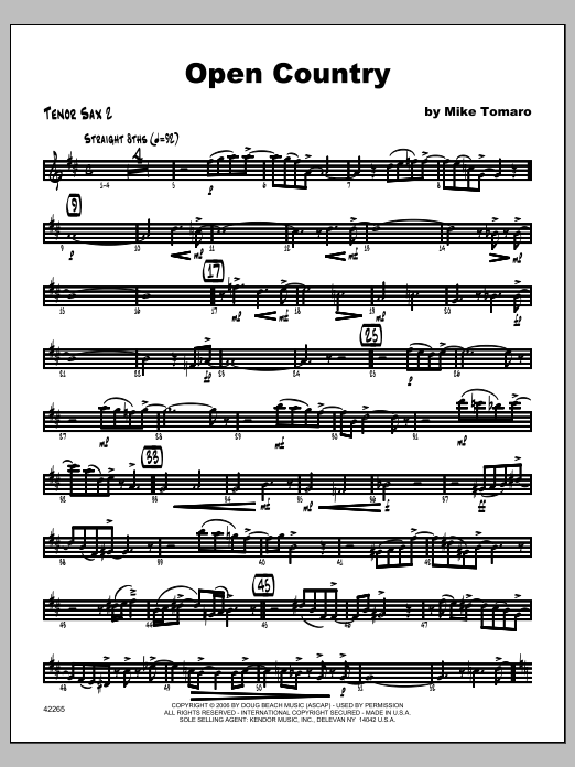 Open Country - Tenor Sax 2 (Jazz Ensemble) von Tomaro
