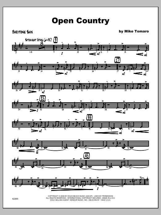 Open Country - Baritone Sax (Jazz Ensemble) von Tomaro