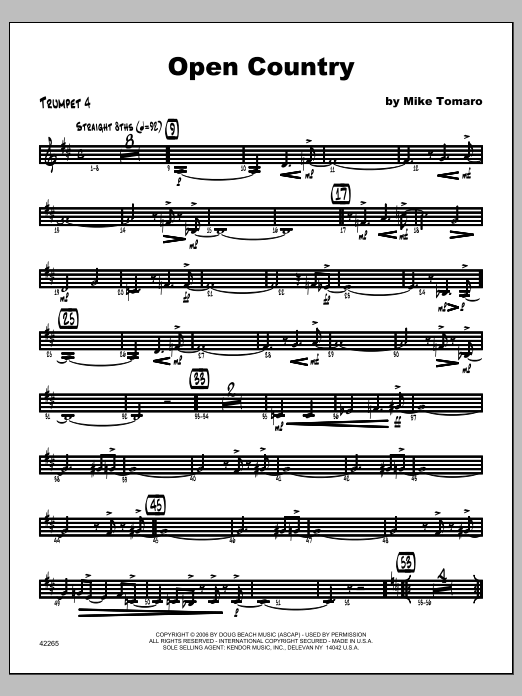 Open Country - Trumpet 4 (Jazz Ensemble) von Tomaro