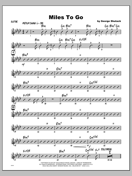 Miles To Go - Guitar (Jazz Ensemble) von Shutack