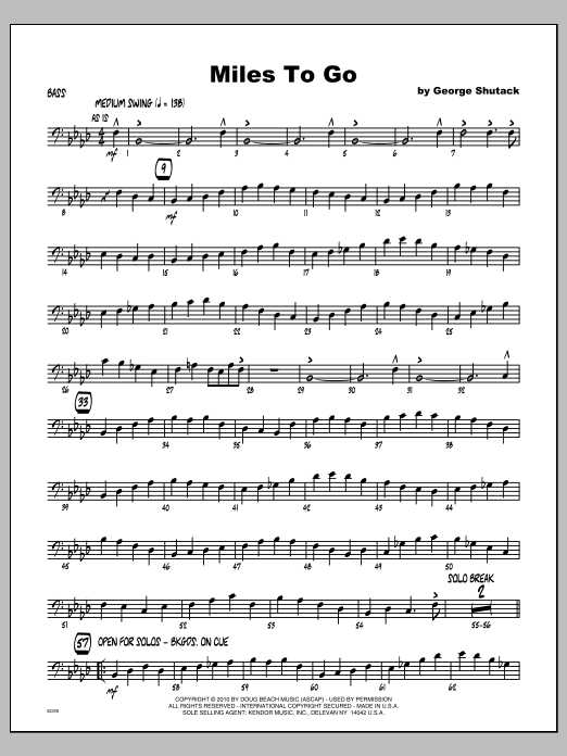 Miles To Go - Bass (Jazz Ensemble) von Shutack