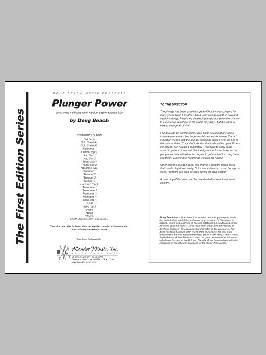 Plunger Power - Full Score (Jazz Ensemble) von Beach