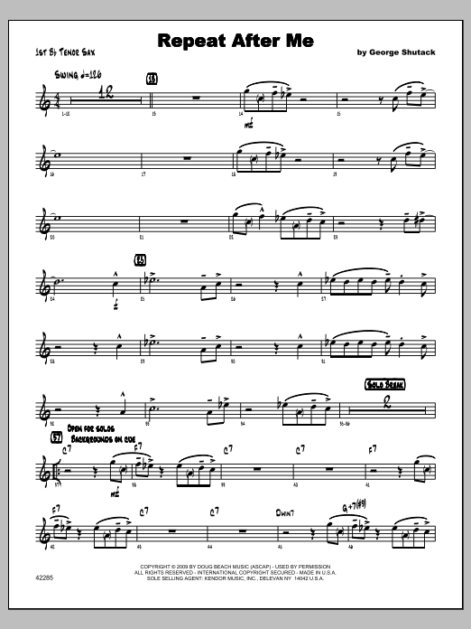 Repeat After Me - Tenor Sax 1 (Jazz Ensemble) von Shutack