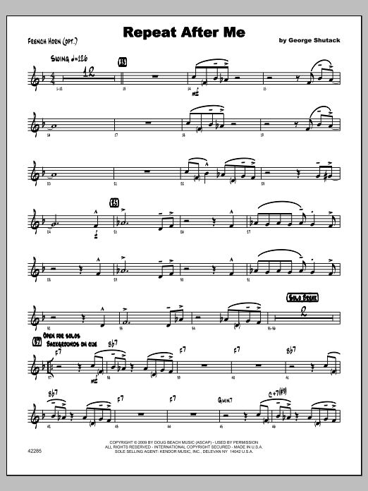 Repeat After Me - Horn (Jazz Ensemble) von Shutack