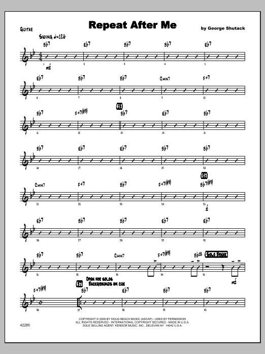 Repeat After Me - Guitar (Jazz Ensemble) von Shutack